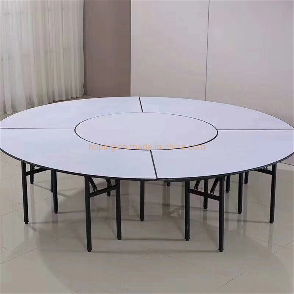 Movable Wheels Design Rectangular-Half Folding Table for Conference Meeting Room Hotel Banquet Dining Table