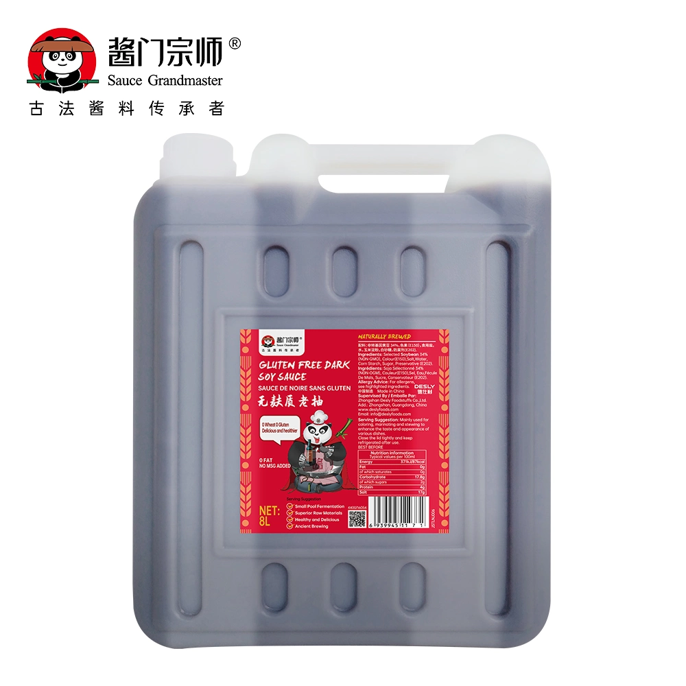 Chinese Manufacturer Glass Bottle Packing Bulk Wholesale/Supplier Jade Bridge 500 Ml Gluten Free Dark Soy Sauce