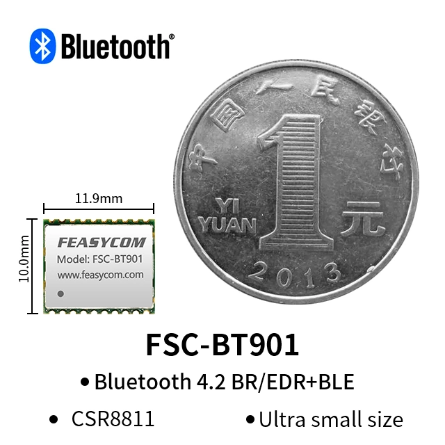 Feasycom FSC-Bt901 Qualcomm CSR8811 High-Speed Audio Transmitter & Receiver Wireless RF Dual-Mode Small-Sized Bluetooth Module