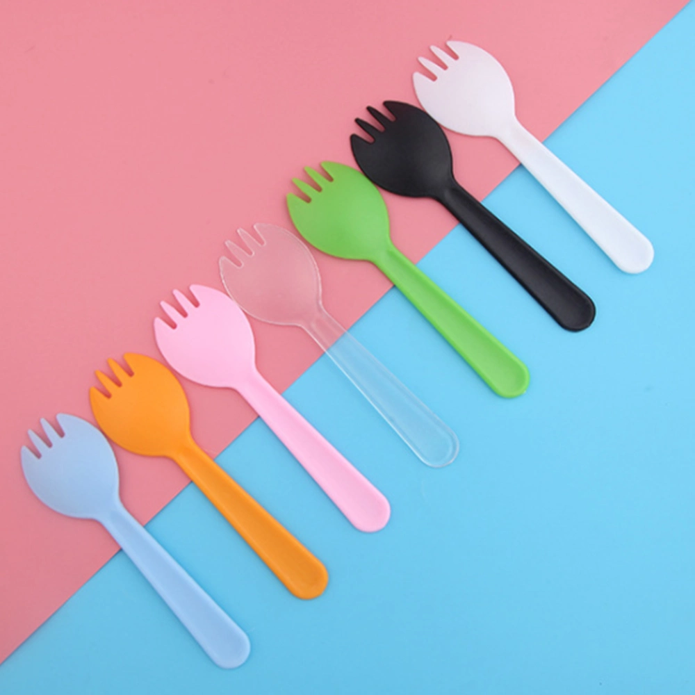 Custom Color Disposable Plastic Cutlery PP Cake 110mm Spork Party Supply