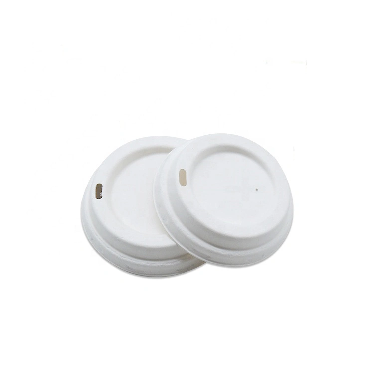 90 mm -Gran Eco friendly Compostable desechables biodegradables de bagazo de taza de café de pasta de papel de 90mm tapa