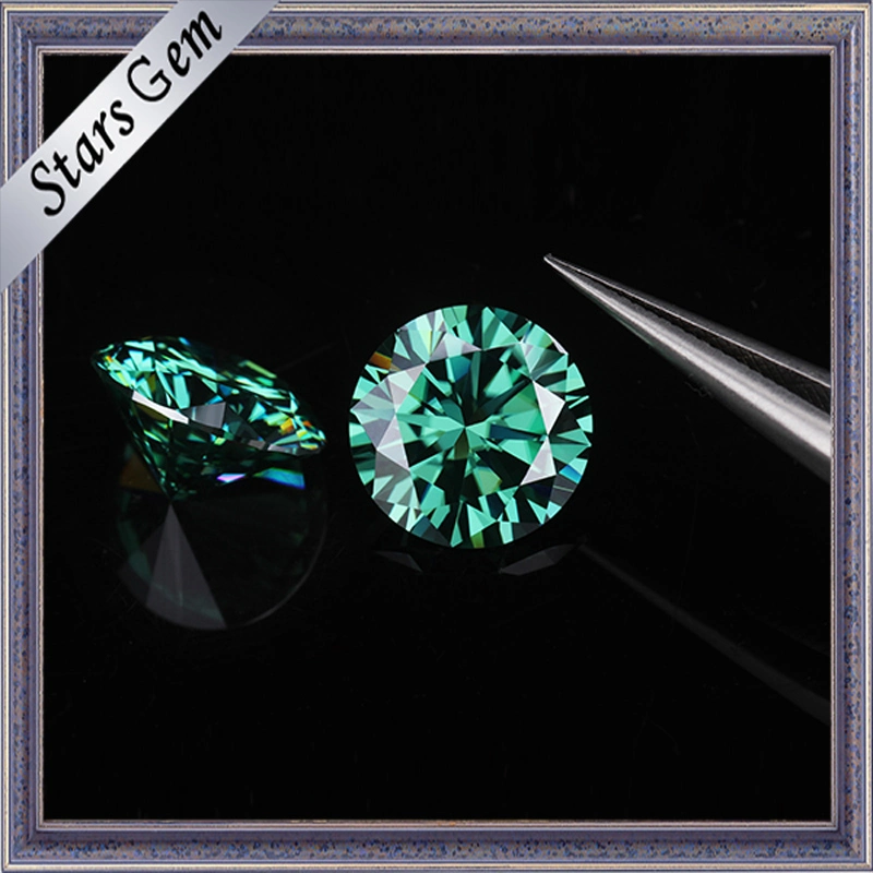 1 Carat 6.5mm Green Color Moissanite Diamond