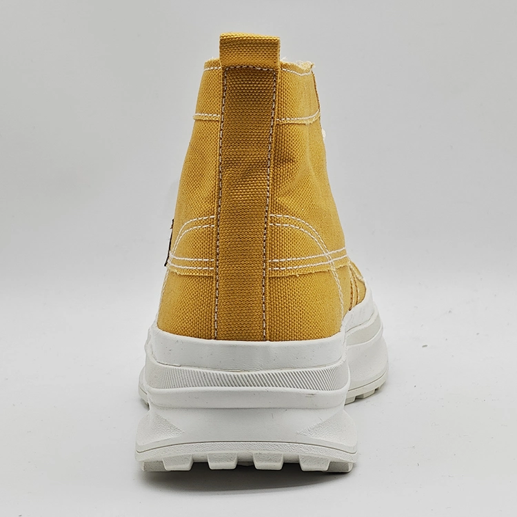 Yellow Customized Color High Top Canvas Shoes for Ladies