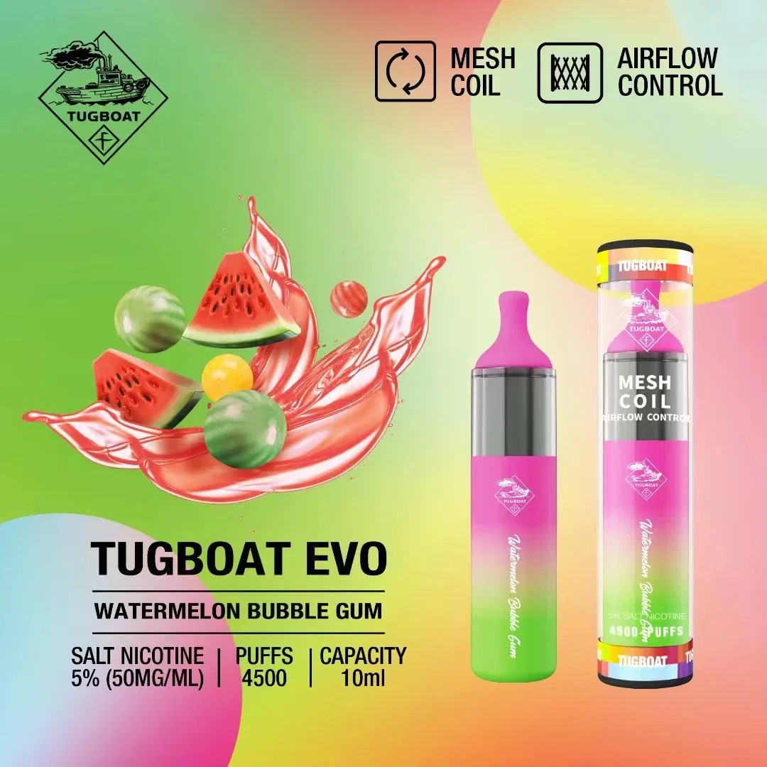 Personalizar Tugboat Evo 4500 Puffs luces LED batería recargable lápiz VAPE 850mAh Vaporizer 10ml Prefilled Device Flavor