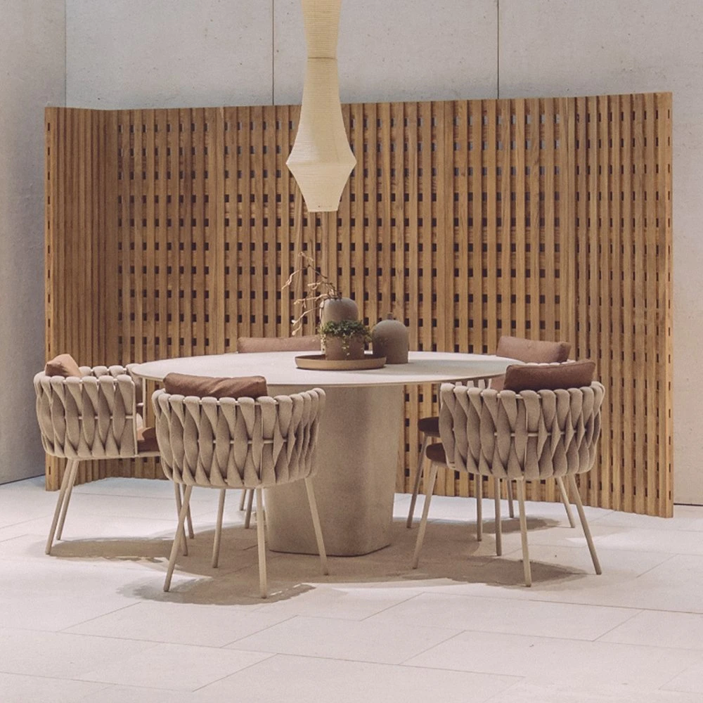 Garten Im Freien Verwendet Restaurant Möbel Im Freien Große Rattan Teak Holz Tische Esstisch mit Stühlen