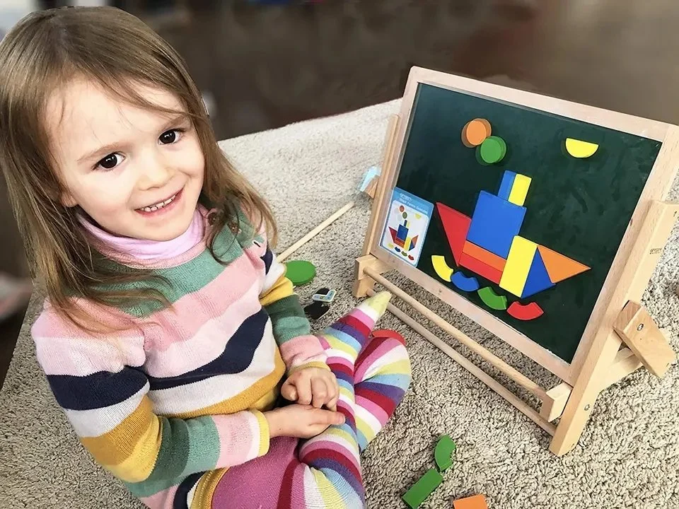 Wooden Children Black and White Writing Board