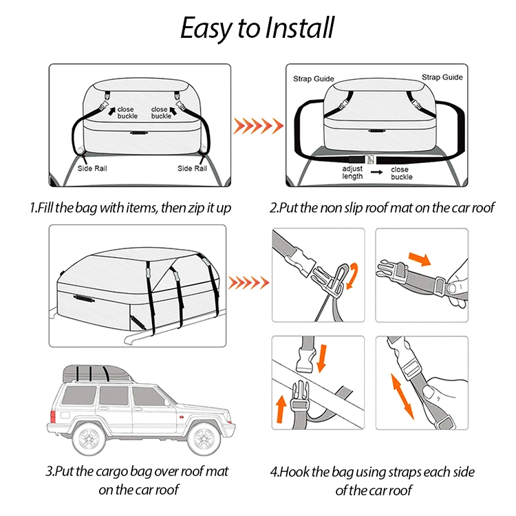 Kinggear Cargo Carrier Large Capacity Waterproof Travel Car Top Carrier Bag Car Roof Bag