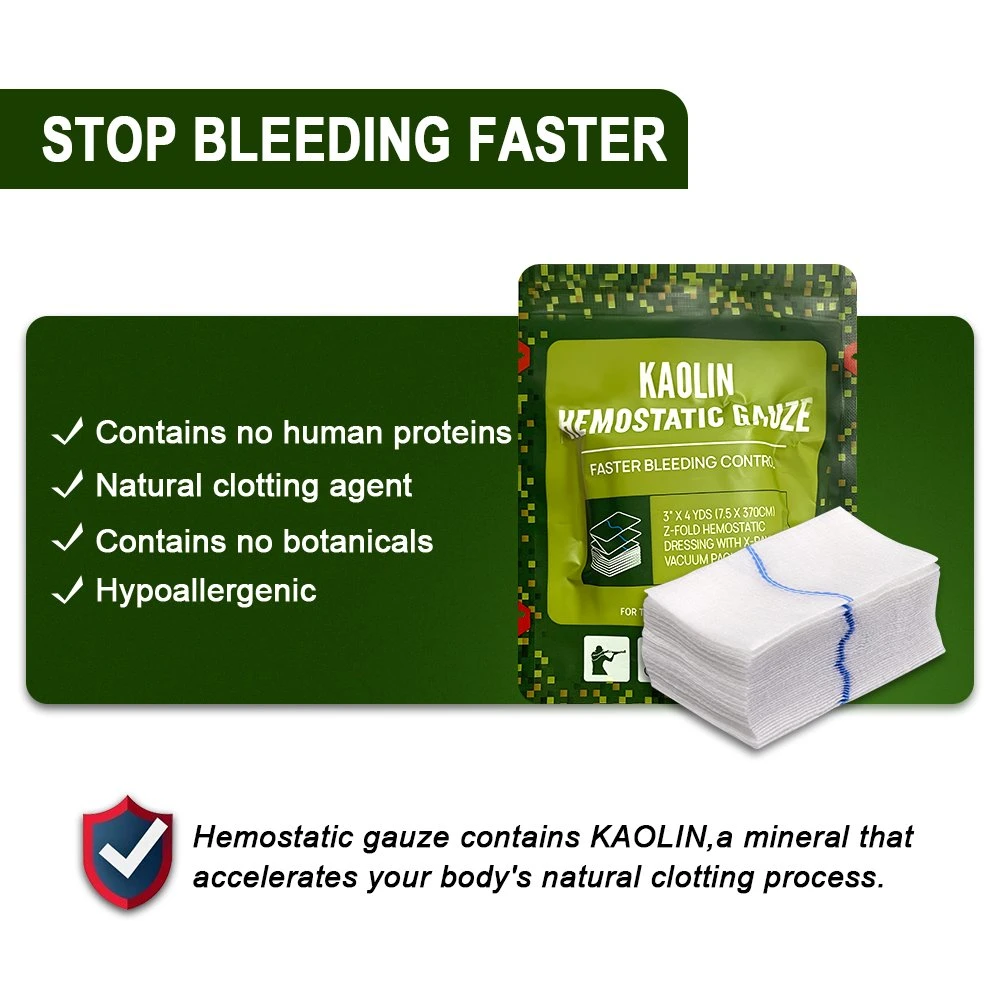 Penso de gaze de Kaolin hemostático