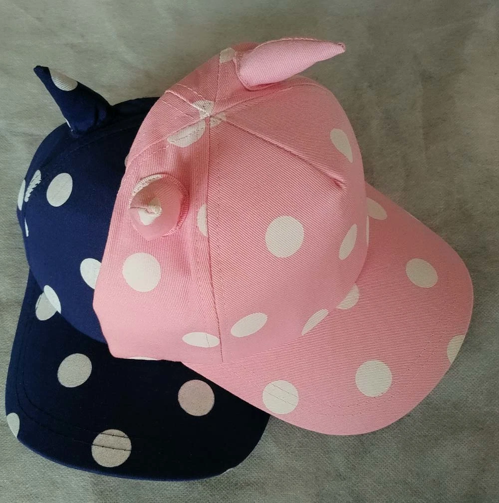 2019 Cute DOT Design Ox Horn Baby Children Sport Baseball Hat and Cap