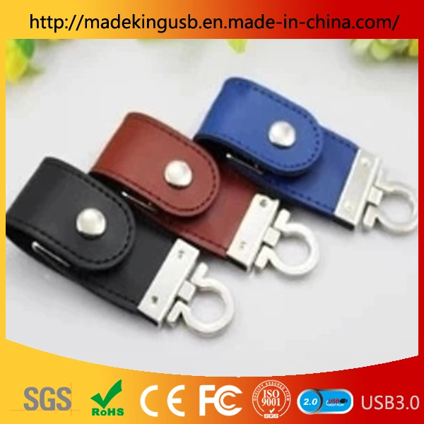 Full Capacity Leather USB Flash Pen Drive for Customized Logo