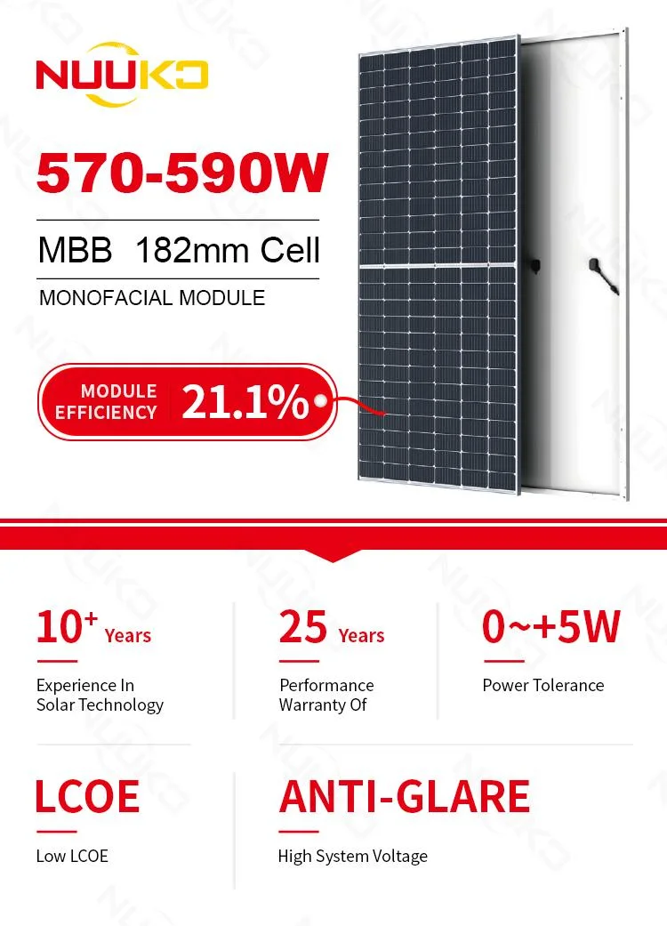 Nuuko High Efficiency 530W 535W 540W 545W 550W for Home Electricity with Solar Battery TUV/CE CB Retie Iecee ISO CQC IEC Inmetro