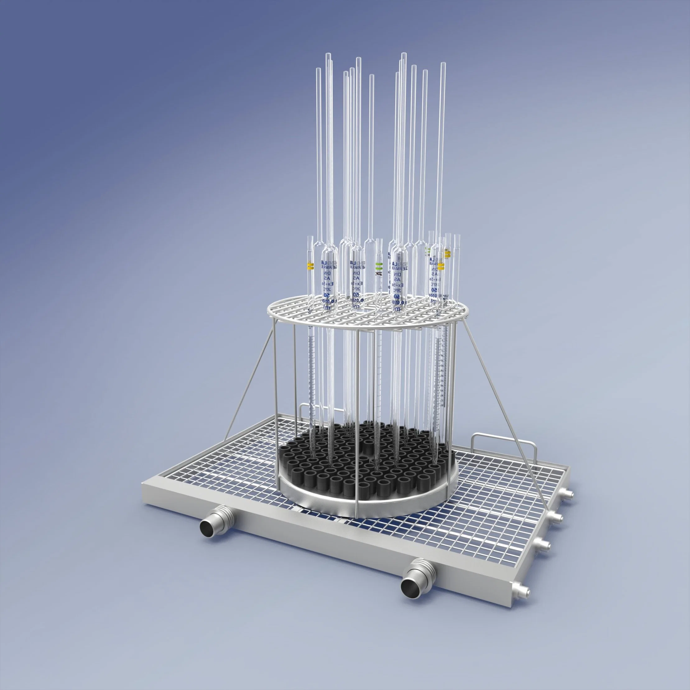 Laboratory Cleaning Basket Suitable for Pipette Cleaning Single Cleaning Position 116-Bit Stainless Steel Made of Anti-Rust and Anti-Corrosion