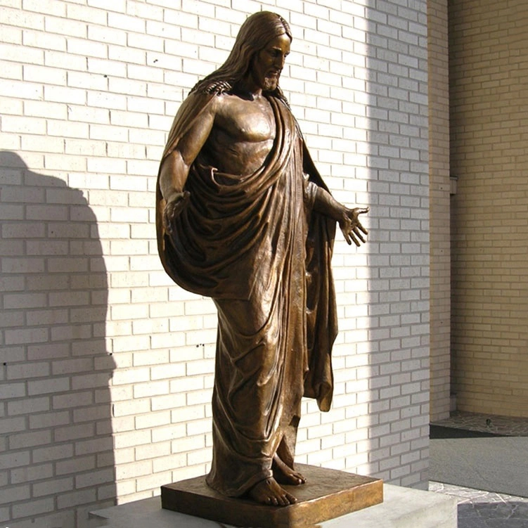 Iglesia Católica Bronce Señor Jesús Estatua de Oración para el Jardín