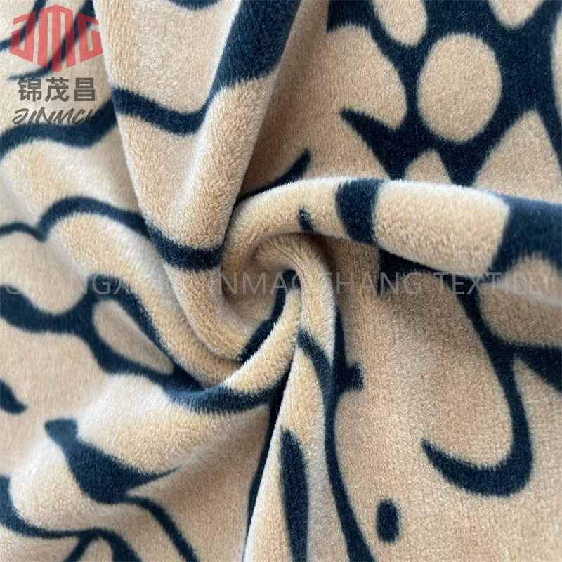 Factory Knitting Fabric 95% Polyester 5% Spandex Printed Super Soft Velboa Fabric Home Textile Pajamas Warm Winter Leggings Stretch