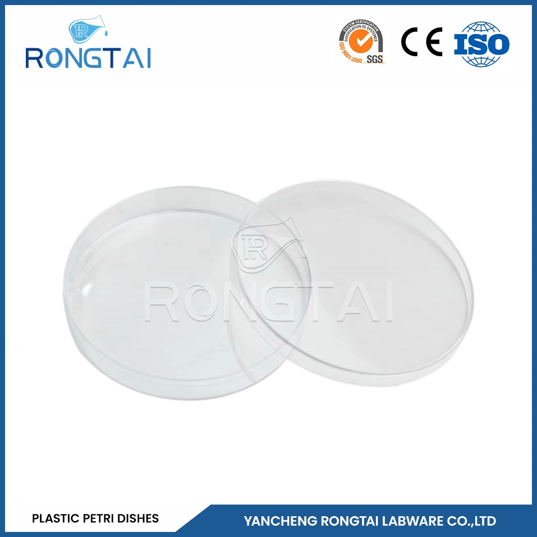 Boîtes de Petri Rongtai Plastic Factory boîte de Petri 35 mm 60 mm 90 15 mm Chine 10*10 mm 150*15 mm PS boîte de Petri en plastique