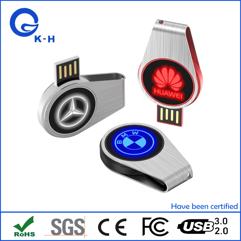 أنعش شعارك LED أكثر من سعة تخزين USB Flash بسعة 4 جيجابايت وسعة 8 جيجابايت