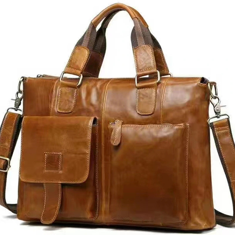 Real Leather Tote Bags Computer Tote Handbag Shoulder Cowhide Bag