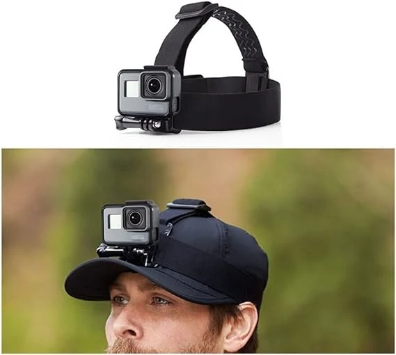 Action Camera Head Strap Mount compatible con cinturón de seguridad con casco ajustable Con GoPro Hero 12 11 10 9 8 7 6 5 Sesión/ Accesorios Akaso