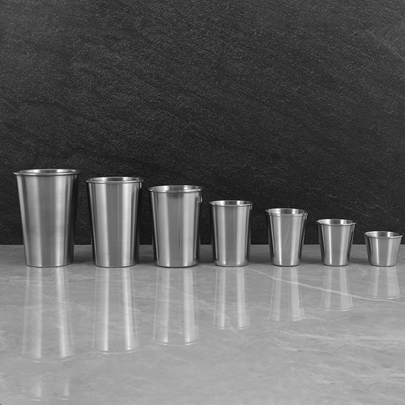 Stainless Steel Cups Shatterproof Pint Drinking Cups Metal Drinking Glasses for Kids and Adults