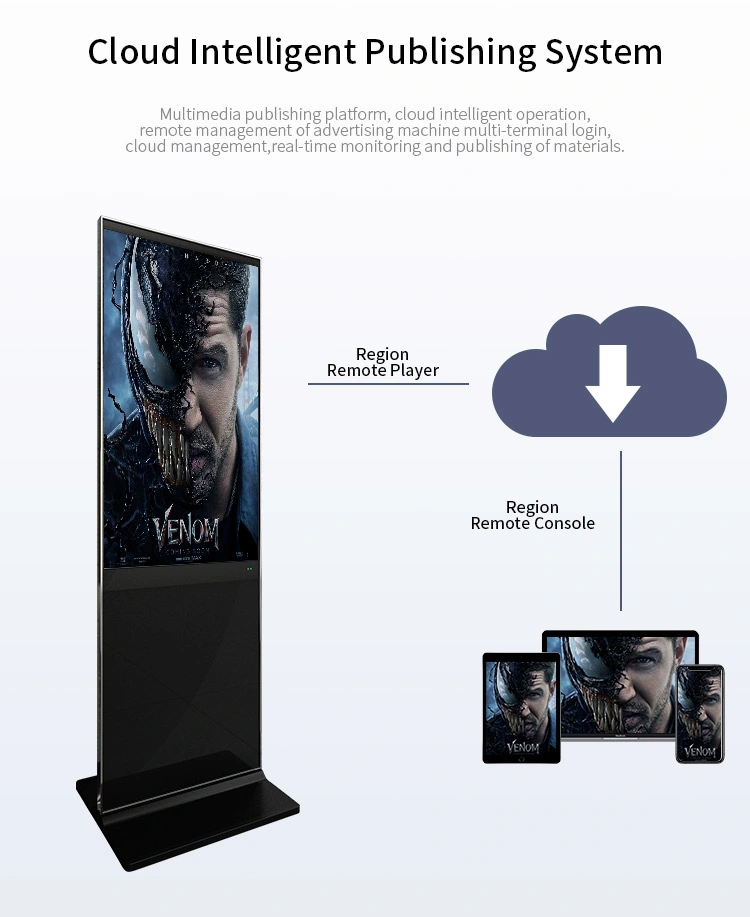 Bodenstativ LCD Media Player Android Display Monitor Interactive Digital Signage Kiosk Totem Vertikale Werbung Bildschirm