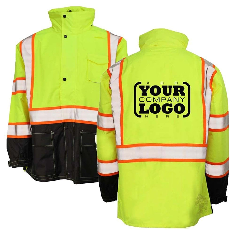 Wholesale/Supplier Reflective Jacket Oxford Safety Raincoat Suit Polyester PVC Fabric Rain Coat Set for Work