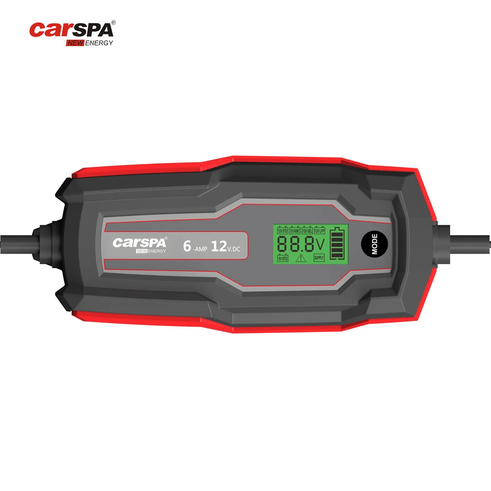 Inteligente de alta potencia de carga rápida de 6V 12V Auto RepairSTD,AGM,GEL,LFP,STD 6 cargador de batería de coche Cargador de batería de goteo