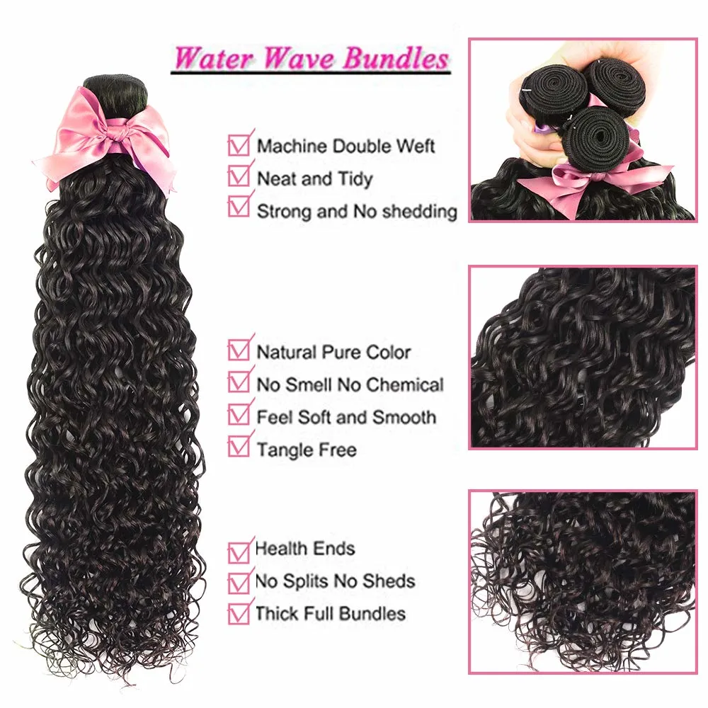 Kbeth Indian Human Hair Weave Water Wave Bundles for Black Mulher 2021 Moda 100% Virgem melhor brasileiro 8 polegadas Remy Extensões do cabelo humano no estoque