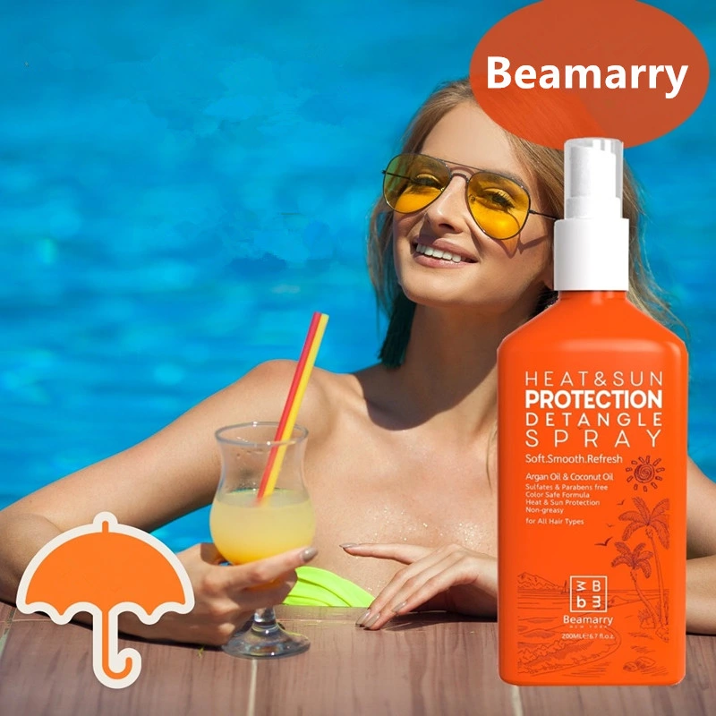 Heat Protectant Spray Private Label for Hair Heat Protection Silky Smoothing Mist Hair Detangling Spray