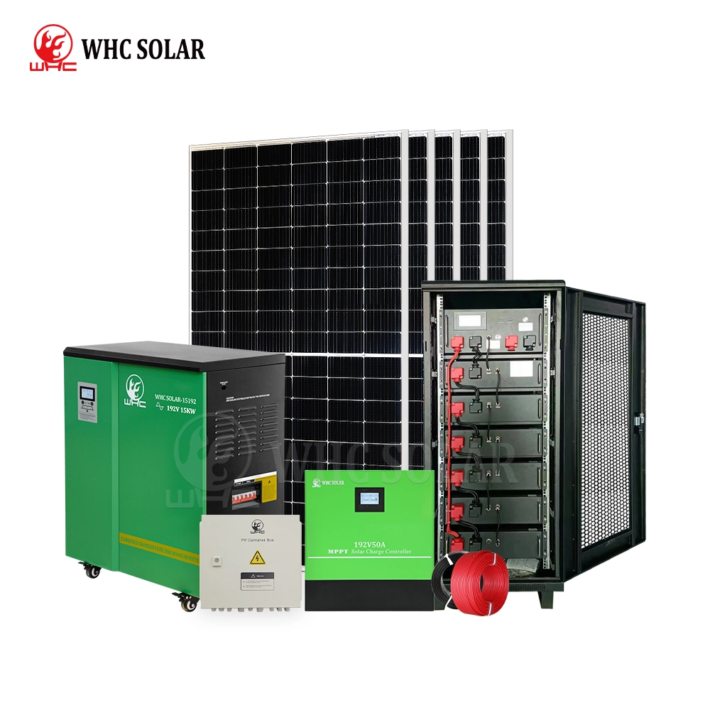 Whc15kw-Li-20kwh énergie solaire monocrystal conteneur industriel énergie électrique renouvelable Stockage panneau photovoltaïque système domestique pour l'agriculture commerciale USI