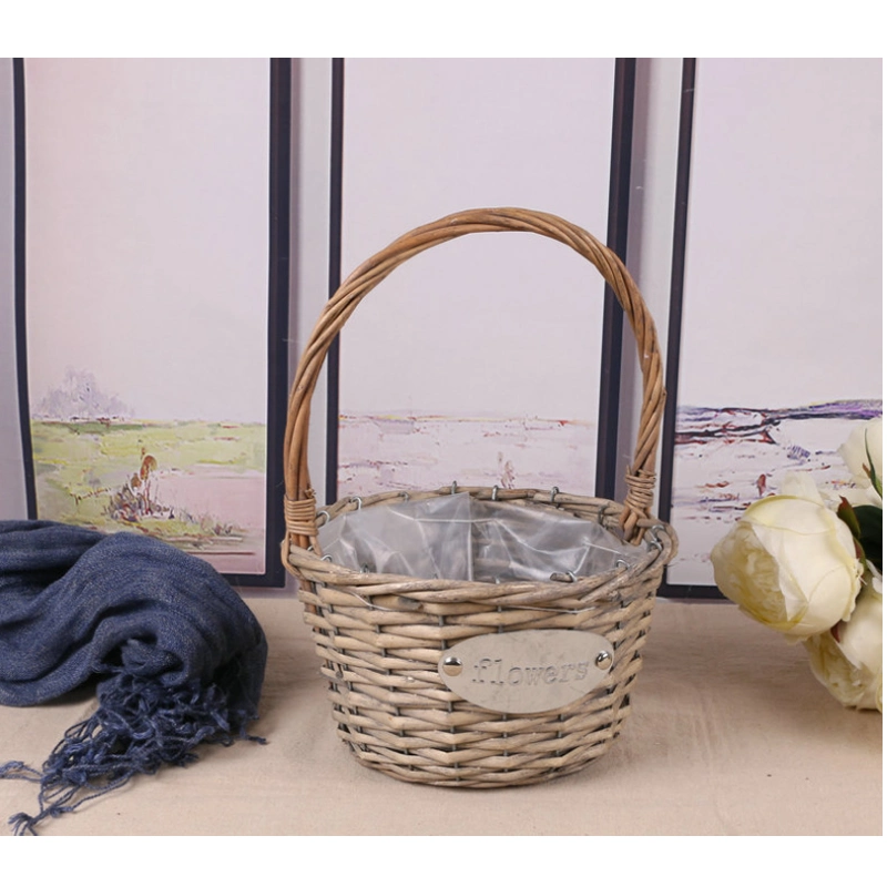 Wicker Flower Basket Household Portable Fruit Basket