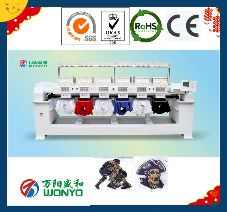 Wonyo 6 Head Tubular Screen Printing T-Shirt Textile Embroidery Machine