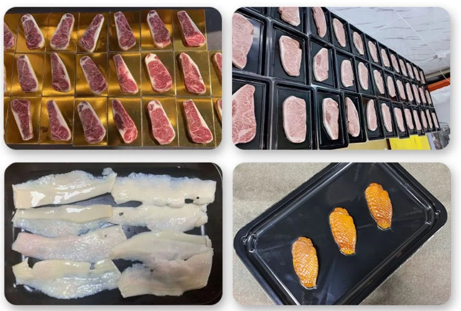 Transparente Kunststofffolie für PP-Tray mit Rohkost Oder Fleisch oder Fisch für Maschine verwenden