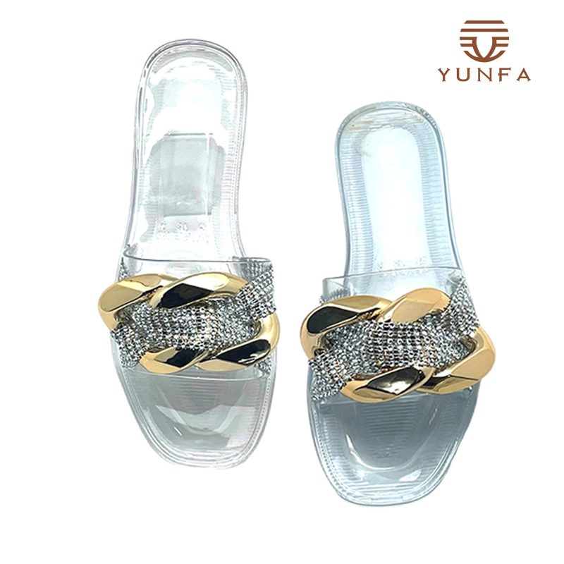 Fashion Summer Women Girls Flat Trasnparent Beach Sandal Clear Jelly Shoe