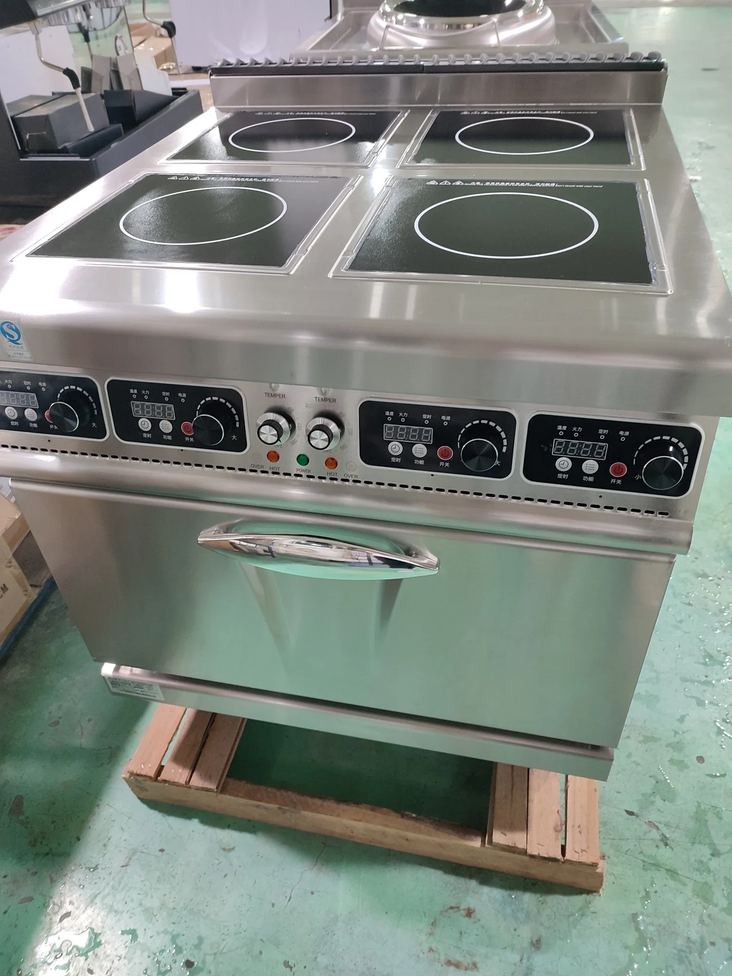 Commercial Electric 4-Burner Induction Cooker with Oven Jg-487A