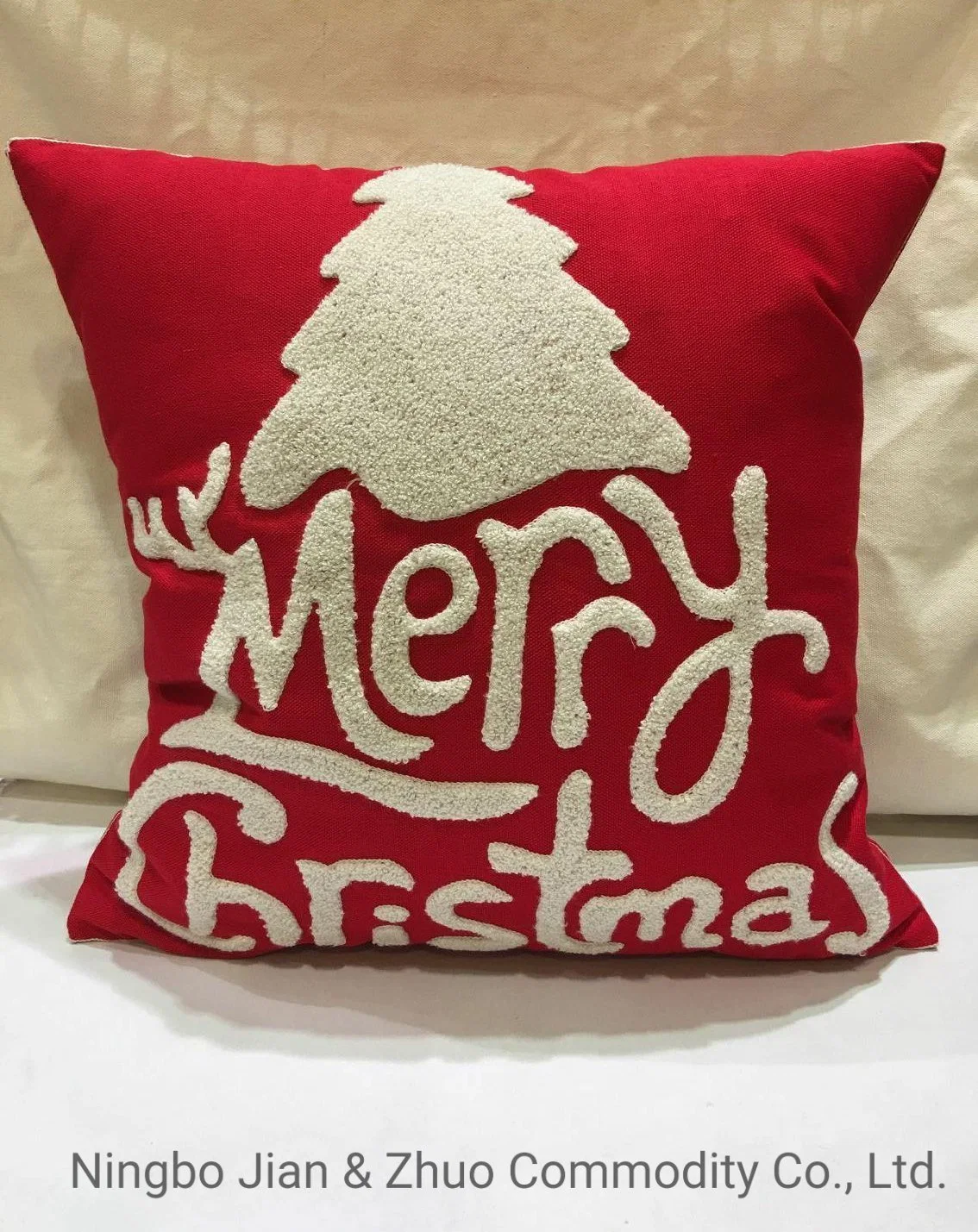 Custom Embroidery Cotton Christmas Pillow Cushion Used for Home Decoration and Cars