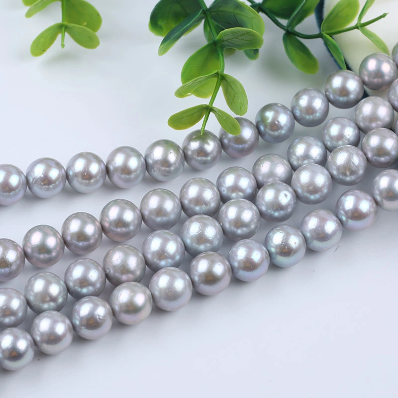 Hot Sale 11-13mm Dyed Gray Edison Round Pearl for Jewelry Making