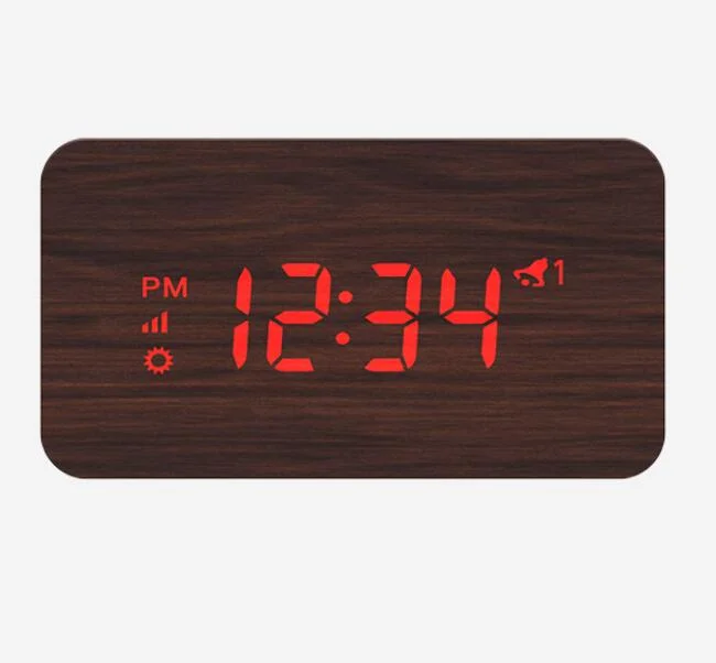 Indoor Temperature Wooden Wood Cube LED Digital Alarms Clocks