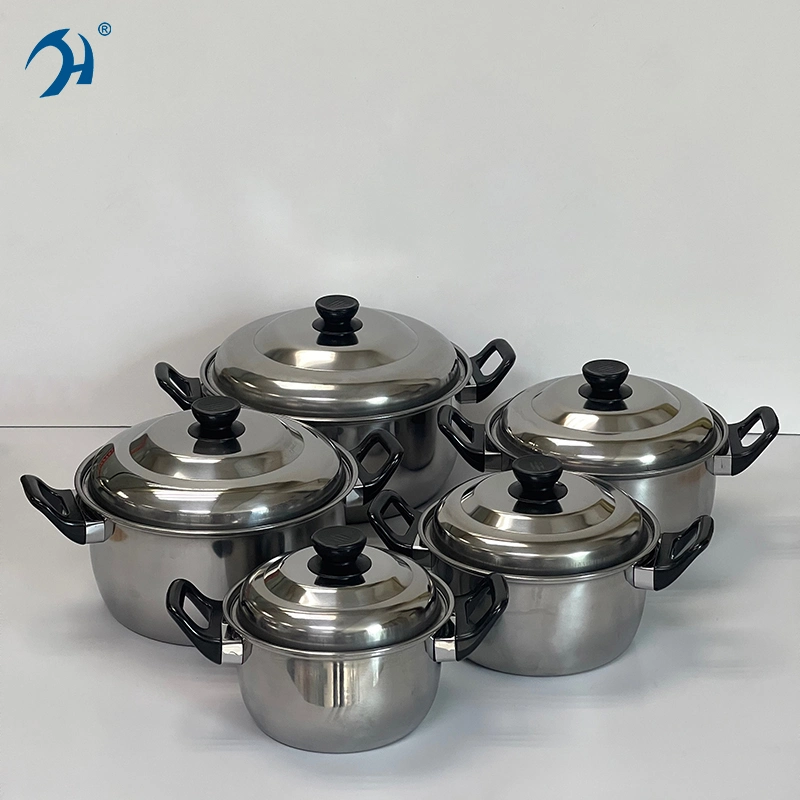 Venta caliente Utensilios de cocina de cocina 410 ollas de acero inoxidable 6pcs utensilios de cocina Establecer