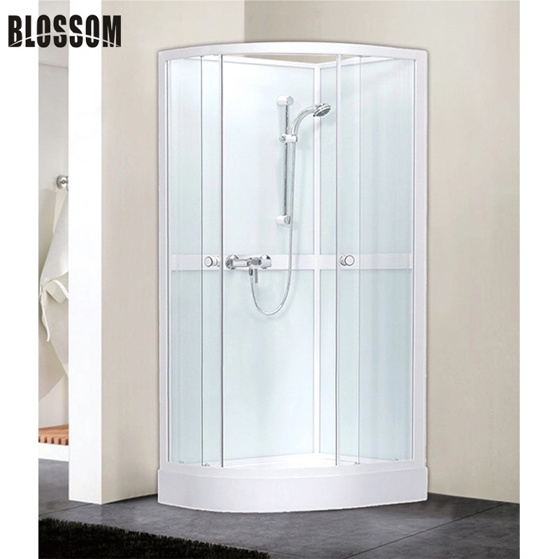 White Frame Square Prefabricated Simple Cabin Bathroom with Handle Shower