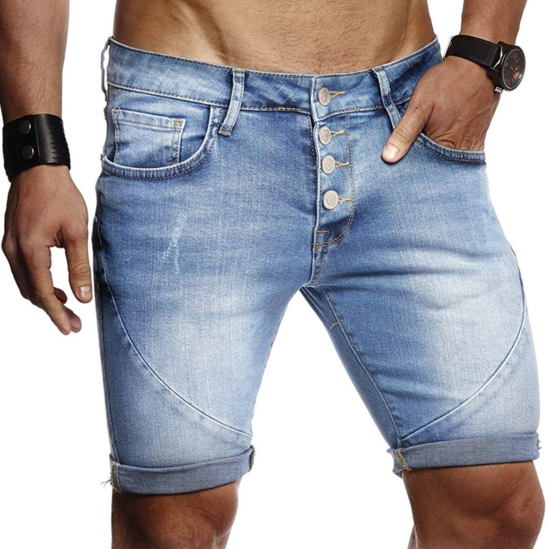 Summer Fashion Hot Sale Men Denim Straight Shorts