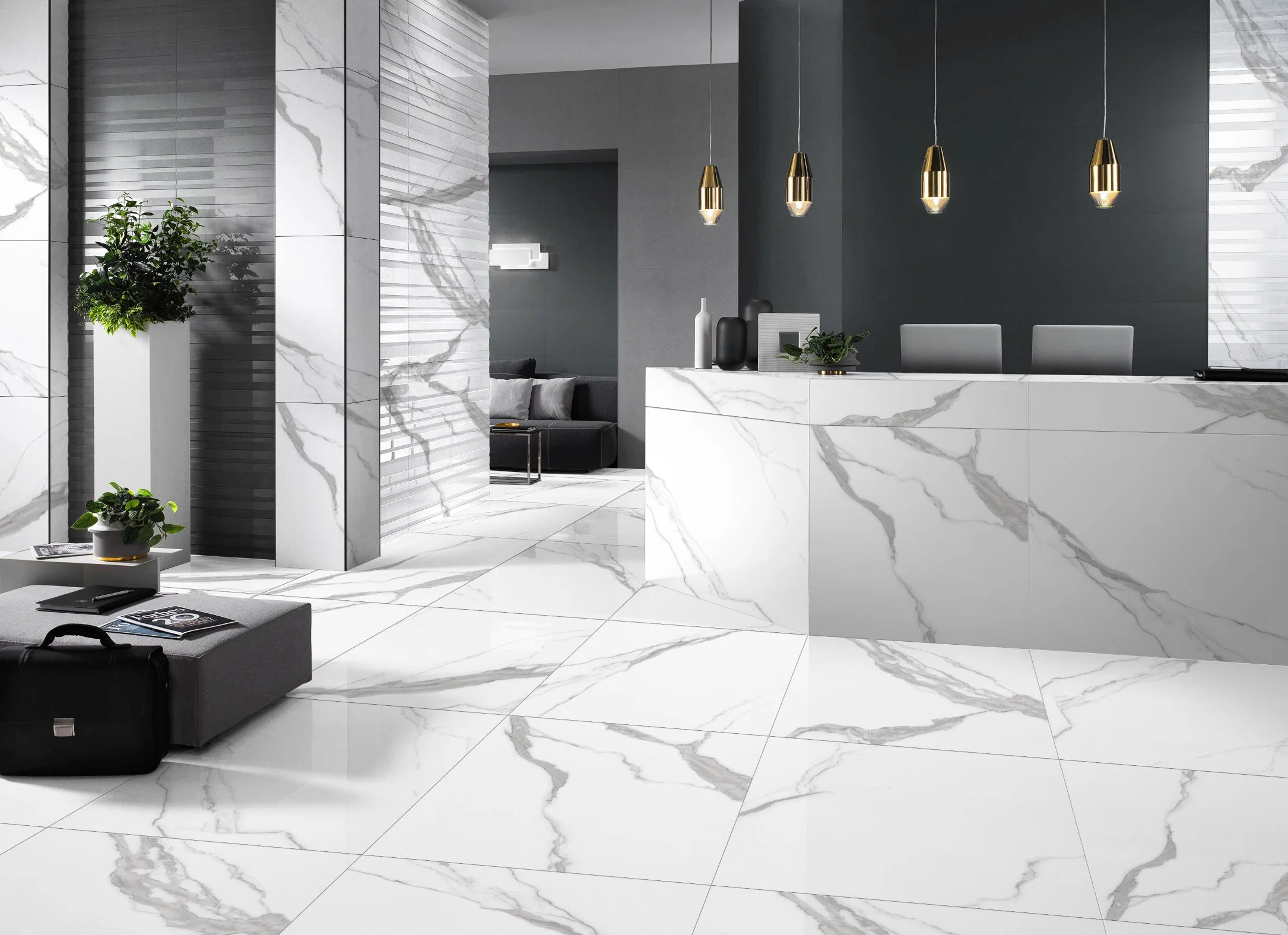 Full Body Glazed Porcelain Floor Tile with 75 Degree Whiteness (32"X32")