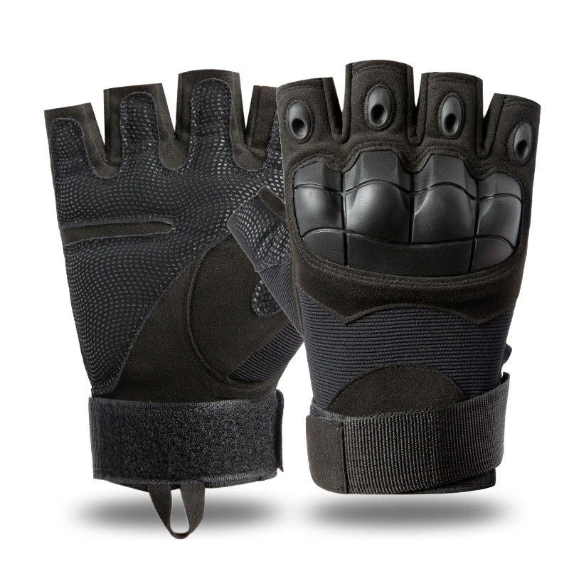 Half Finger Hard Knuckle Protective Hiking Shooting Black Outdoor Sport Combat Tactical Gloves