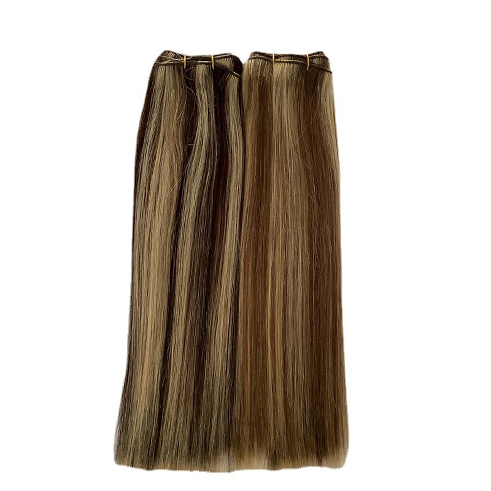 European Remy Hair Flat Silk Weft Drawn Human Hair Extensions Part Wig