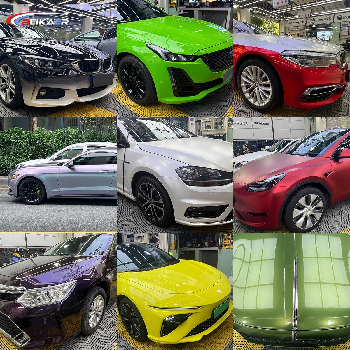 Beikaer High quality/High cost performance  Air Bubble Free Car Wrap Body Sticker Emerald Green Wrap Vinyl Film