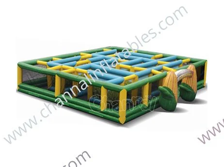 Corn Maze Inflatable House Maze Giant Halloween Haunted Countryside Playing Obstacle Course Corn Inflatable Maze Game for Kids
