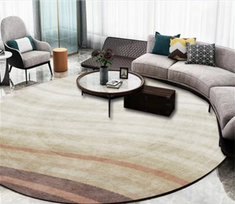 Home Kids Round Shape Beige White Soft Silky Luxury Modern Big Large Bedroom Living Room Area Plush Shaggy Fluffy Carpets Rugs