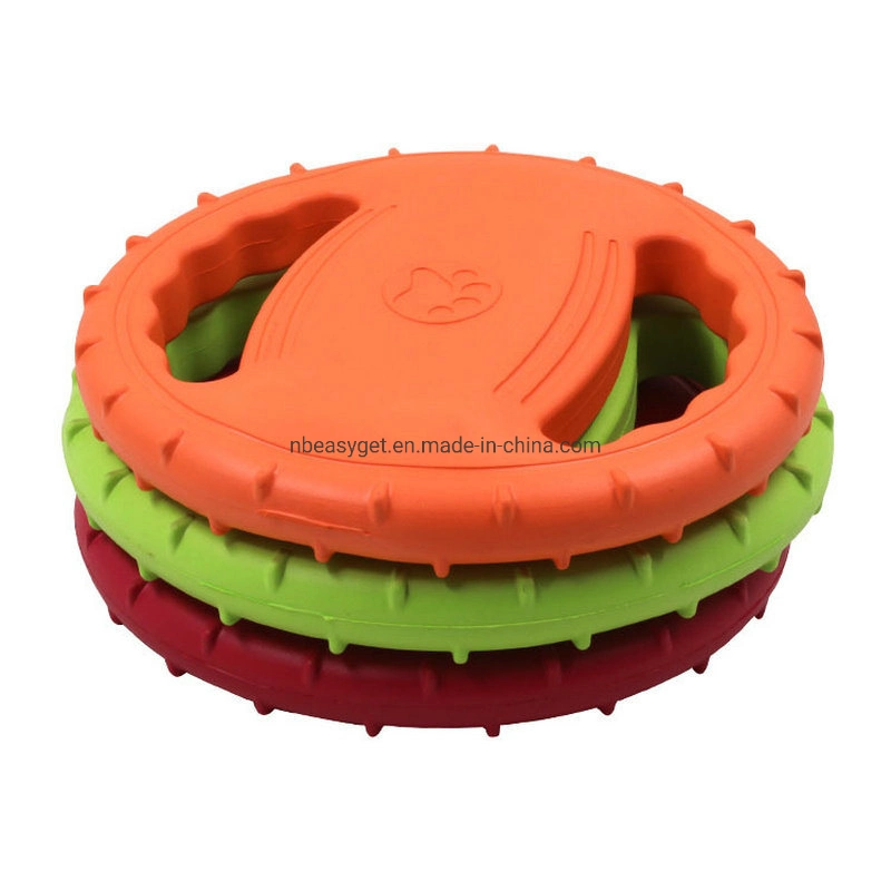 Dog Flying Disc Toy, Borracha Dog Toy resistente a mordidas Piscina Interactive arvorando o treinamento do disco Fetch Sound Maker Brinquedo Pet flutua na água Chew Toy12654 ESG