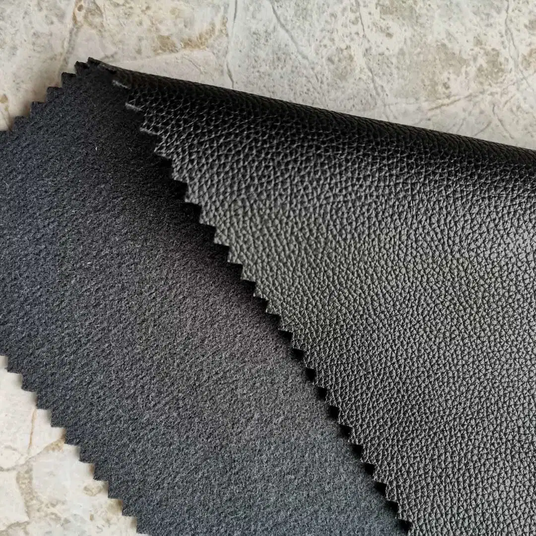 Imitation Cotton Backing PU Leather with Soft Hand-Feel