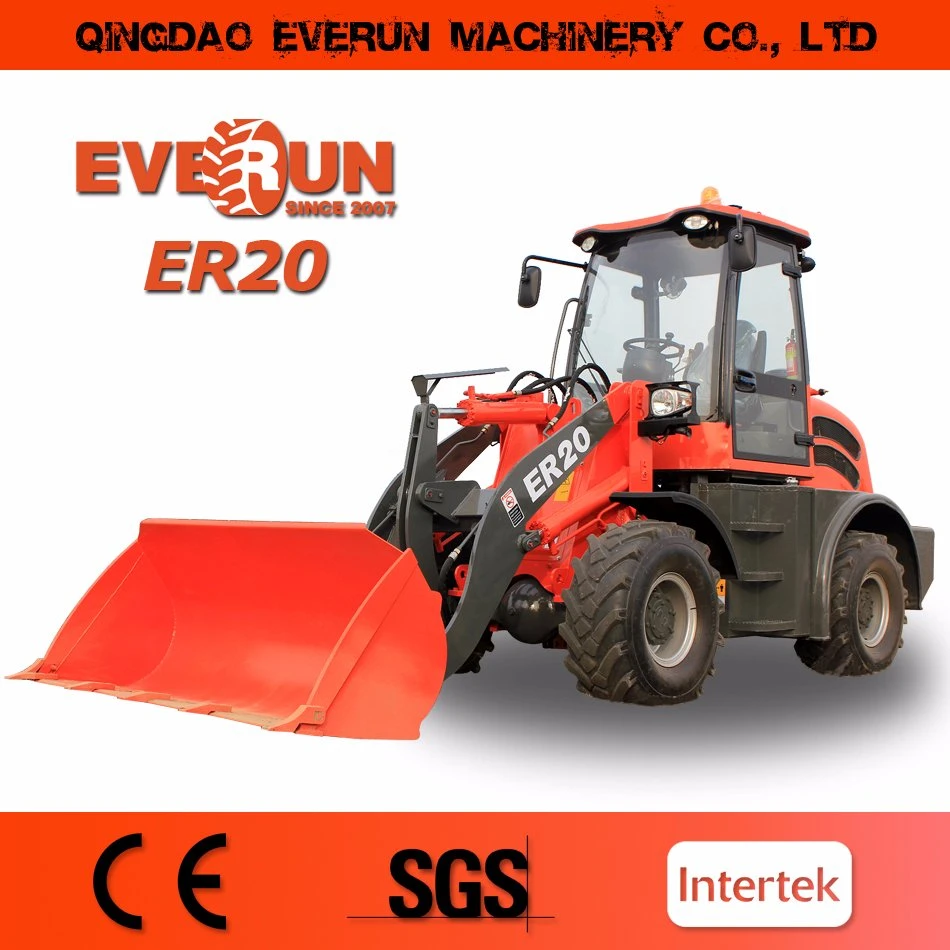 Everun 2017 New2 Ton 1 Cbm Bucket Shovel Loader with Log Grapple