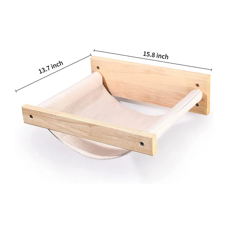 Eco-Friendly Cat Soft Mat Cat Shelf Modern Wall Mounted Furniture Bed Wooden Cat Wall Shelves with Hammock